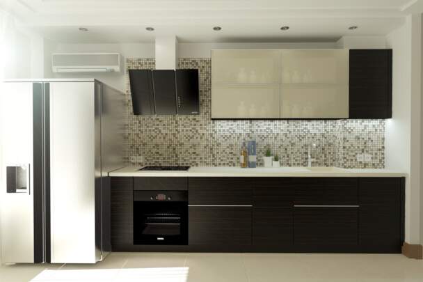 Кухня дерево і скло